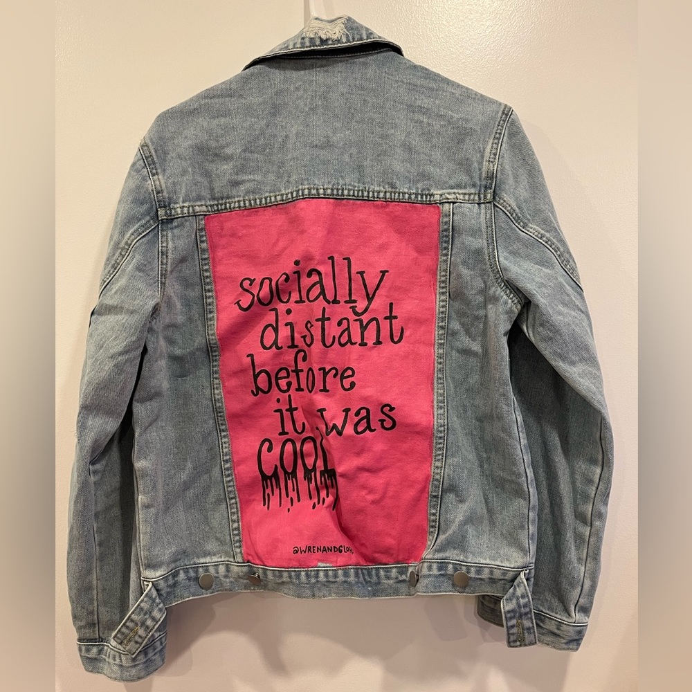 “Distant & Cool” Hand Painted Jean Jacket